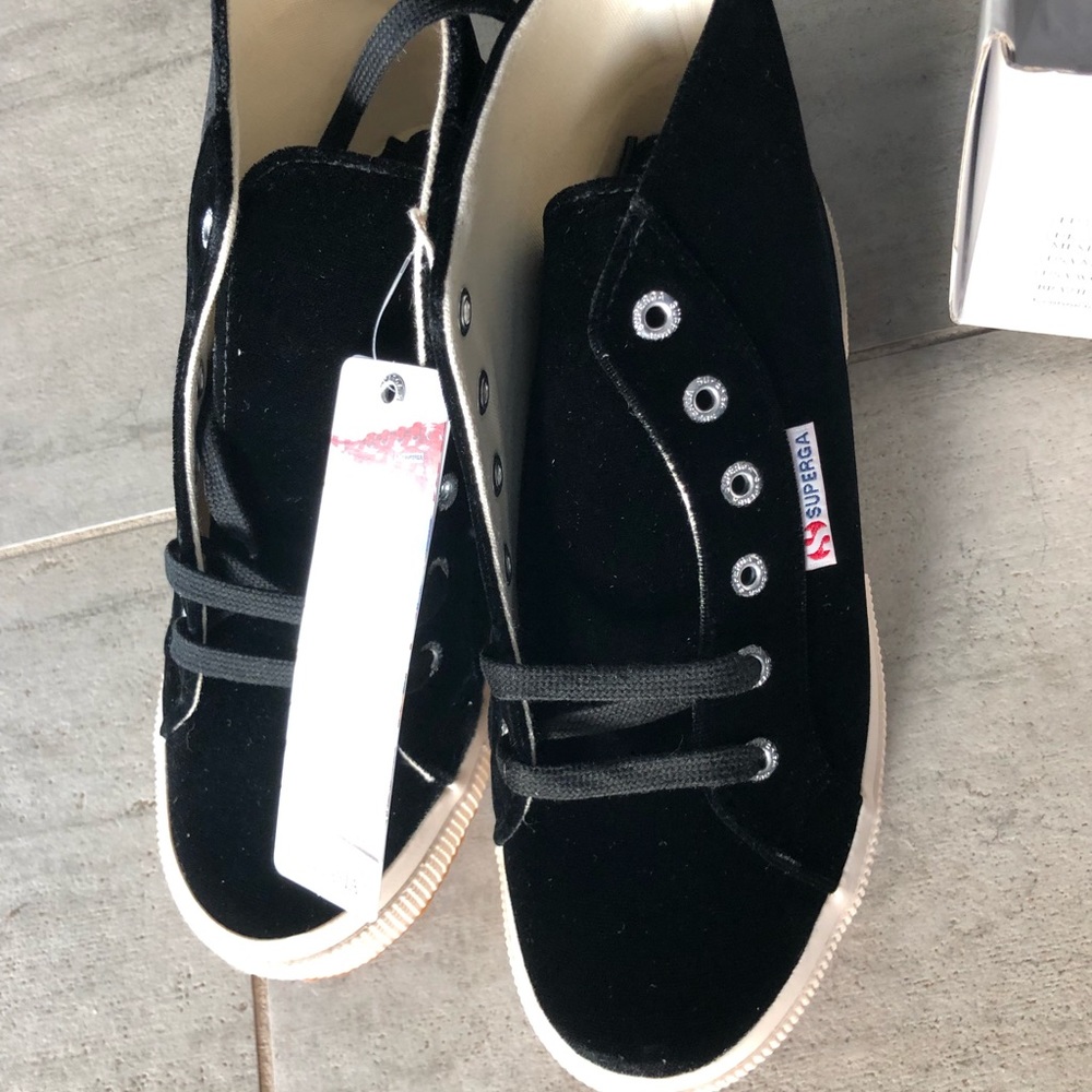 Superga Black velvet- size 7 w/ Tag